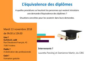 L’équivalence des diplômes : séance d’information